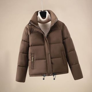 Casaco Acolchoado De Algodão Grosso Feminino Inverno Solto Gola Zíper Puffer Jaqueta Feminina Casual Sólido Parkas Outwe