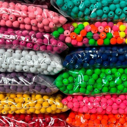 Imagem Miçangas Emborrachadas Coloridas 8mm - Artesanatos, Terço, Japamala, Pulseiras, Bijuterias