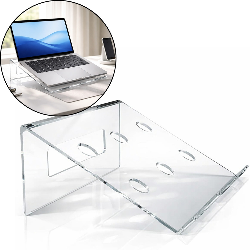 Suporte Acrílico Notebook Resistente Portátil Ergonômico Ventilado Tamanho 13 17 Polegadas em Oferta na Shopee