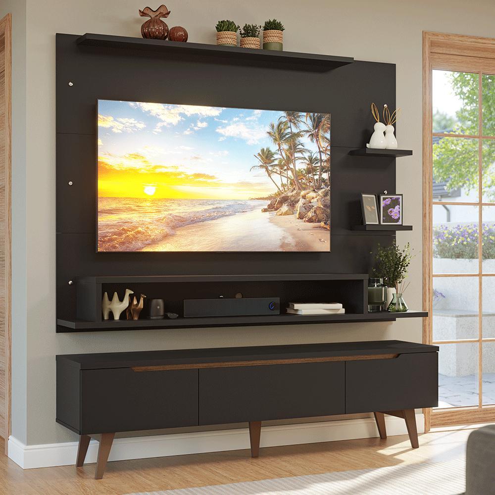 Rack com Painel para TV até 60 Polegadas 180 cm com Pés Reims Madesa
