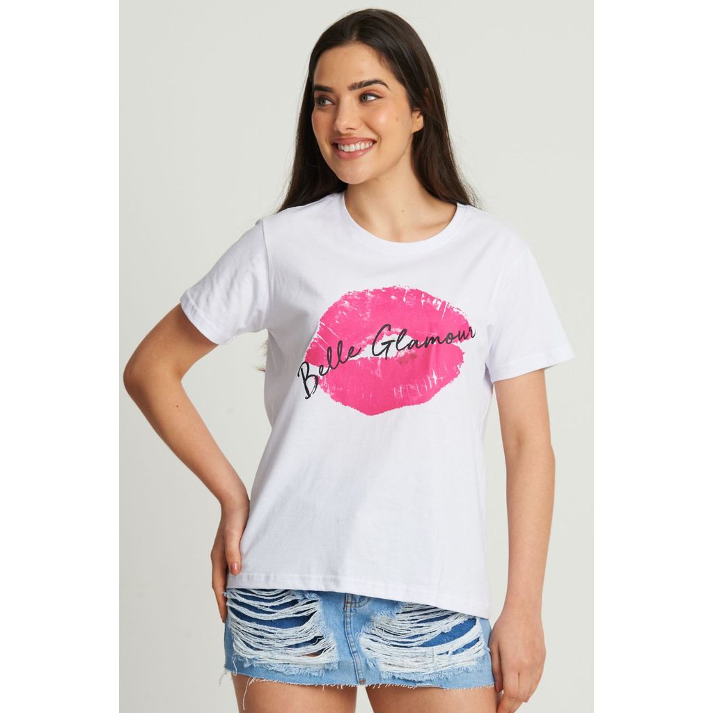 Camiseta Feminina Belle Glamour Planet Girls Branco em Oferta na Shopee
