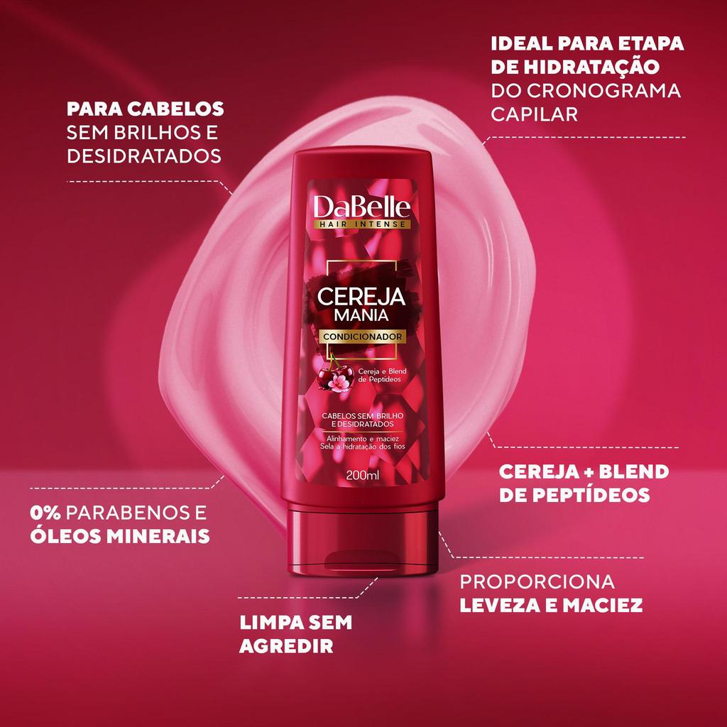 Kit Shampoo 410ml e Condicionador 200ml Cereja Mania - DaBelle Hair · foto 2