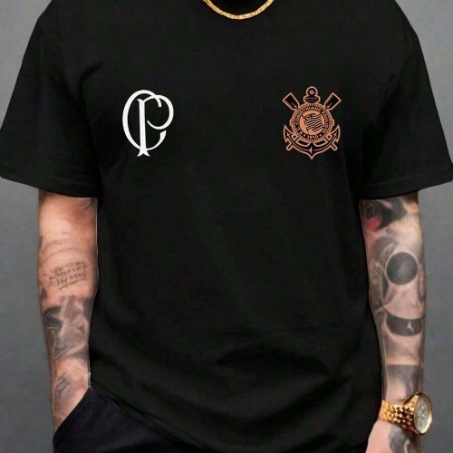 Camiseta Masculina Corinthians Camisa 100% Algodão Timão Torcedor Raiz Conforto Máximo Estampa Resistente Envio Rápido