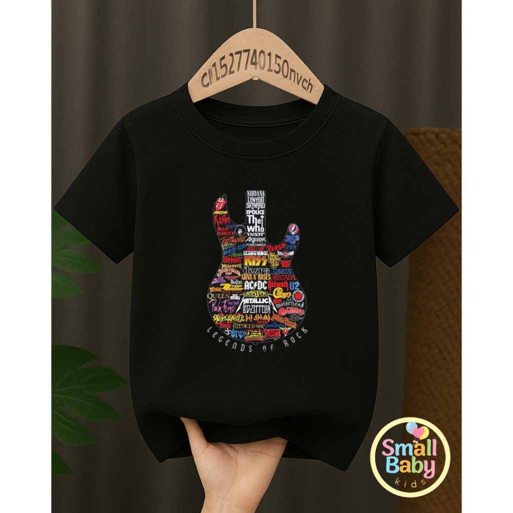 Camiseta Infantil Juvenil Unissex Banda de Rock And Roll Roll ing Stones Nir vana Metálica Estampado