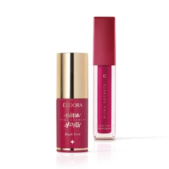 Combo Niina Secrets: Blush Stick Daily Rosa 5g + Batom Líquido Pink Peônia Skinny Matte 5ml
