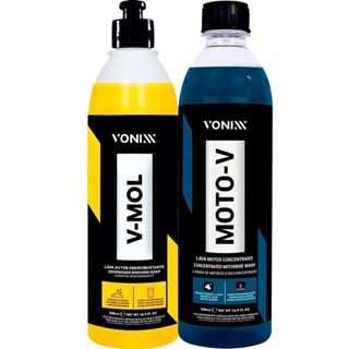 Kit Limpa Motor Lavagem Shampoo Moto-v + V-mol Vonixx 500ml em Oferta na Shopee