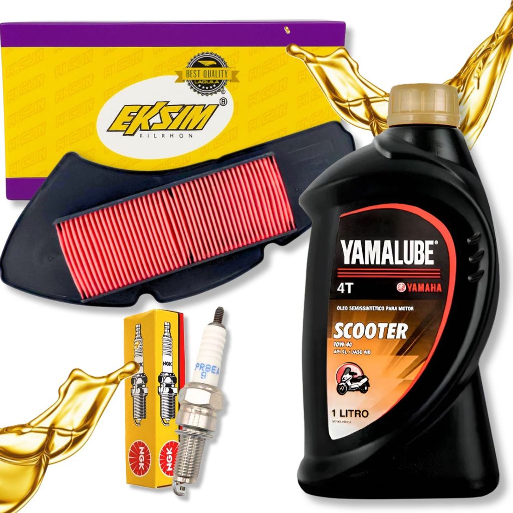 Kit Revisão Nmax 160 Até 2020 Yamalube Scooter 10w40 Filtro de Ar E Vela Ngk