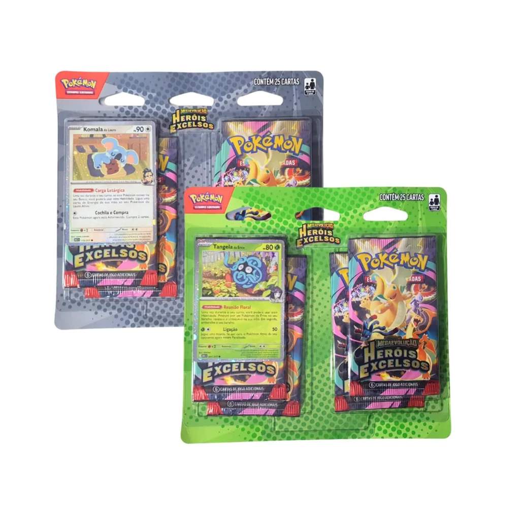 Pokemon Blister Quadruplo - Heróis Excelsos - Komala e Tangela Copag - 36440 em Oferta na Shopee