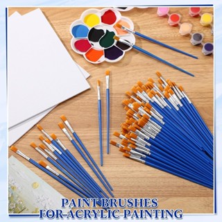 Conjunto De Pincéis De Pintura Profissional (50 Unidades)-Cerdas De Nylon De Vários Tamanhos Para Óleo/Água/Acrílico/Art em Oferta na Shopee