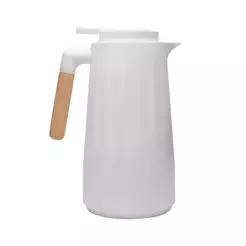 Garrafa Térmica New Unique 1L Branca Plástico Lyor para Café Chá Água Sucos Bebidas Quentes Frias Uso Diário Escritórios