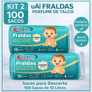 Saco De Lixo Kit 100 Unidades 10 Litros  Tira Odor Perfumado Com Cheiro de Talco Econômico em Oferta na Shopee