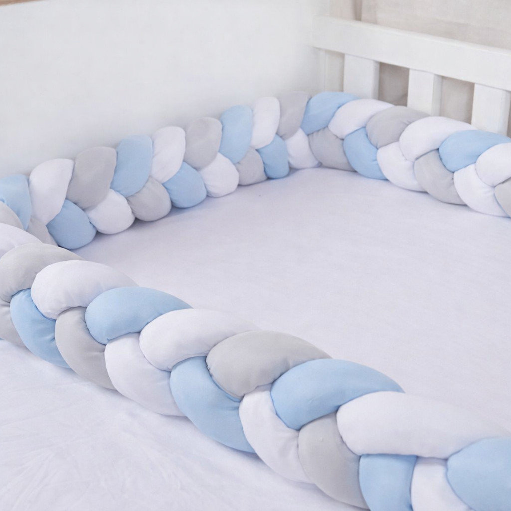 Trança 4m Protetor Berço E Cama Montessoariana Menina Menino Cores Lisas