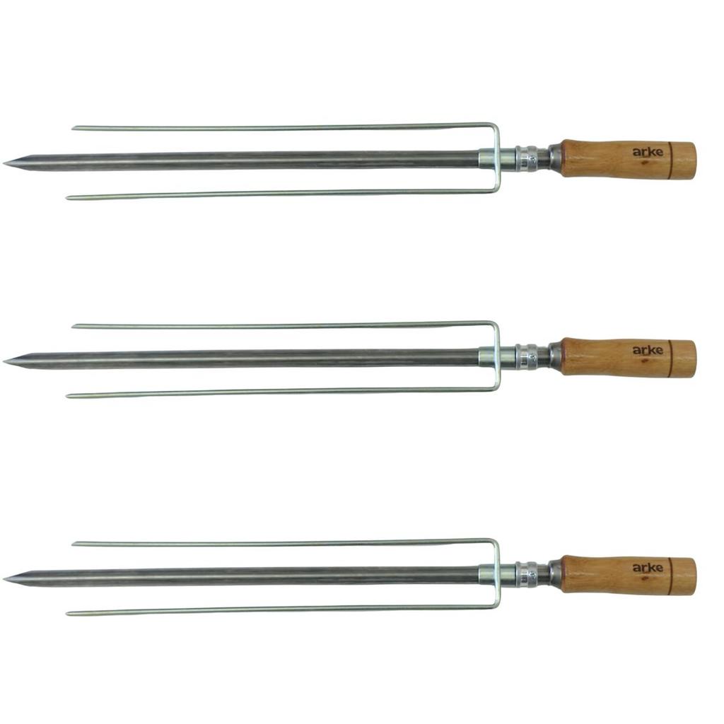 Espeto Triplo Churrasqueira Giratória Arke Inox AGR 3 unid