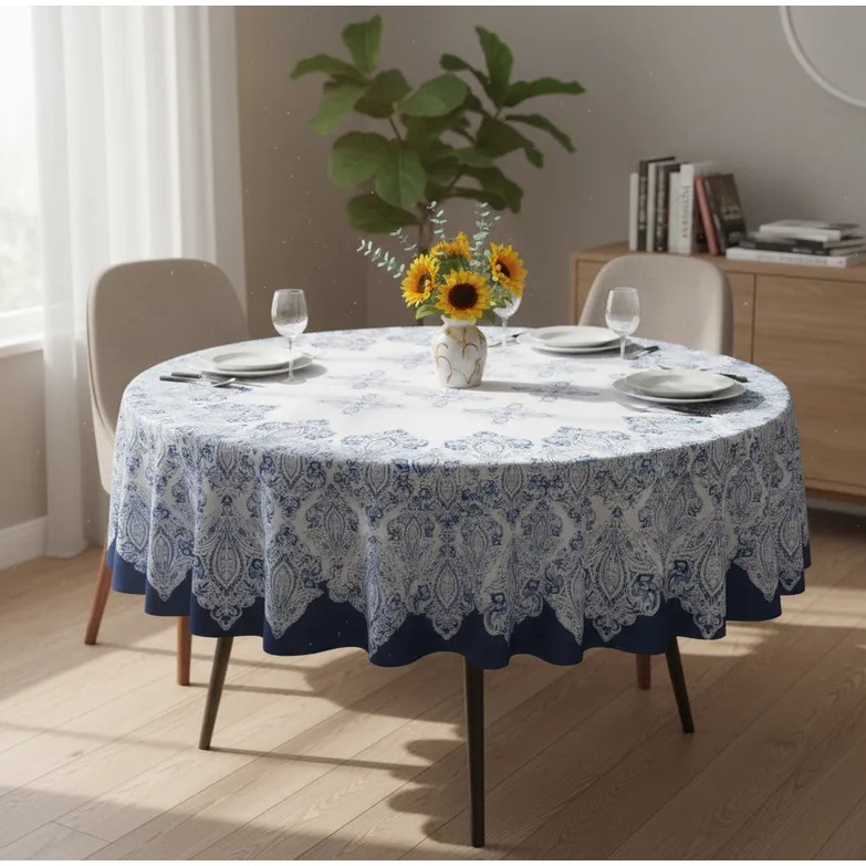 Toalha De Mesa Redonda 4 lugares Oxford Estampa Digital em Oferta na Shopee