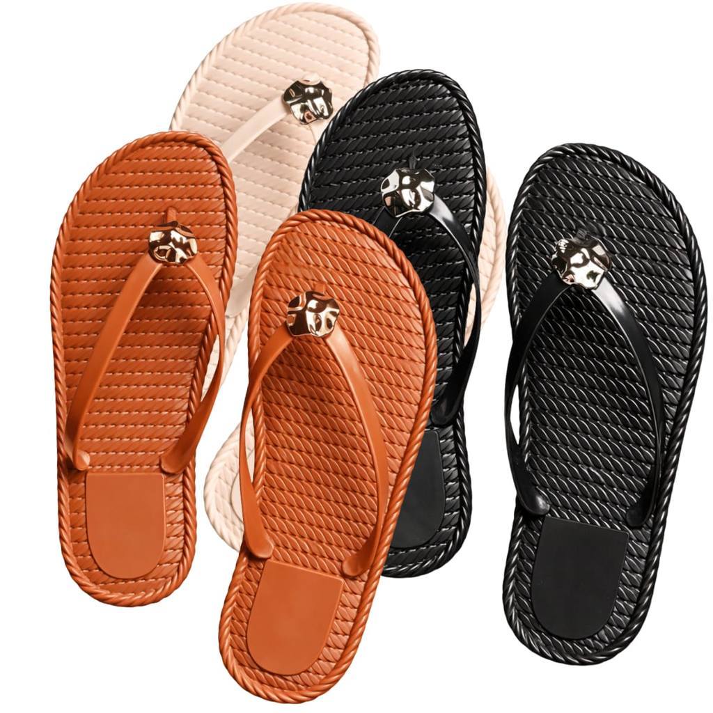 Kit 3 Pares Sandália Feminina Chinelo Confortável Jelly Dedo Sandália jelly  Leve Chinela Tendência