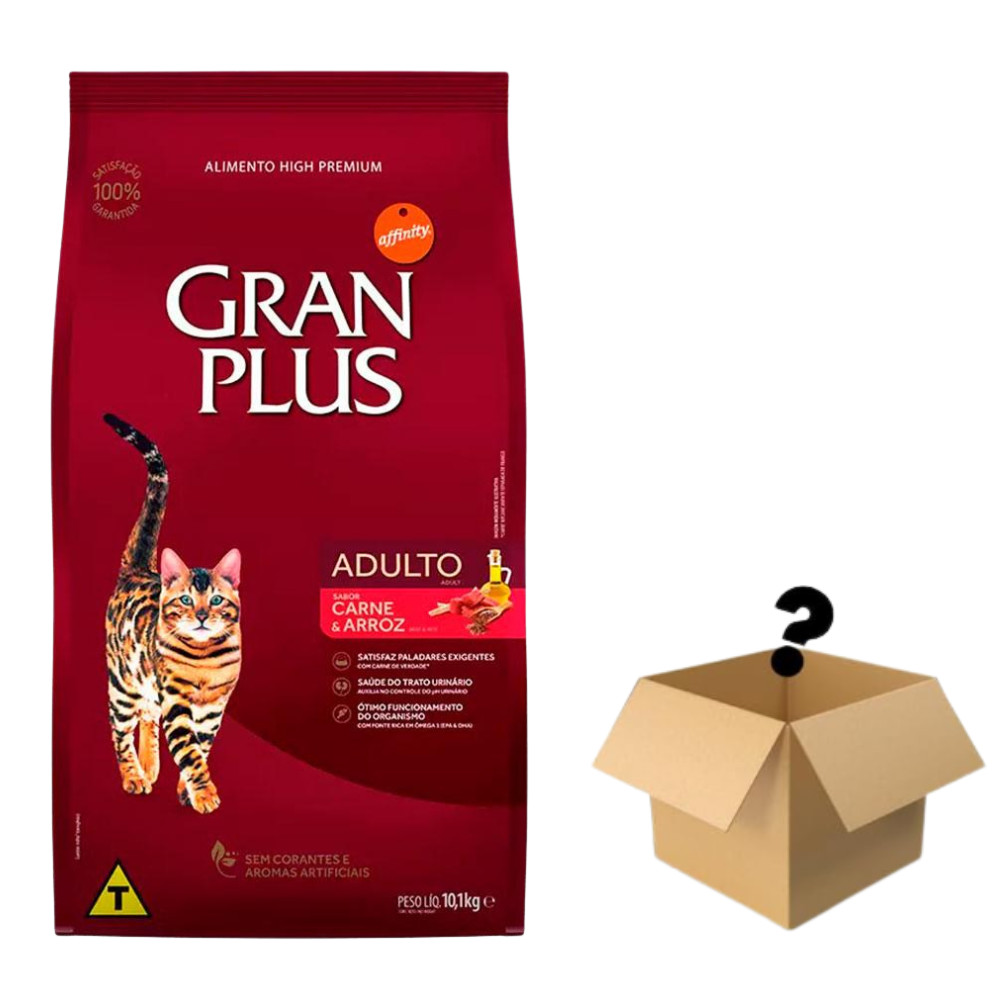 Ração Gran Plus Gatos Adultos Carne E Arroz - 10,1Kg + Surpresa em Oferta na Shopee