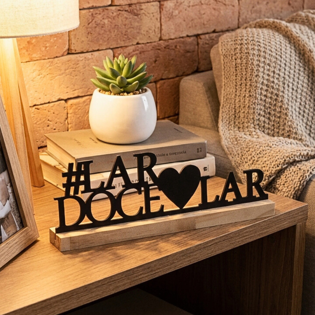Frase Lar Doce Lar, Madeira Pinus Decorativa Mesa Nicho em Oferta na Shopee