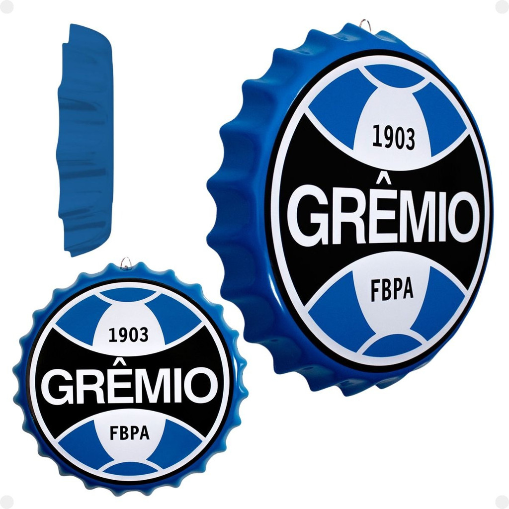 Placa Decorativa Tampa De Garrafa Gremio 27cm Time Futebol Grêmio