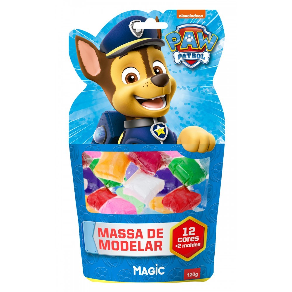Massa de Modelar 120g com 12 Cores e 2 Moldes - Chase e a Pa
