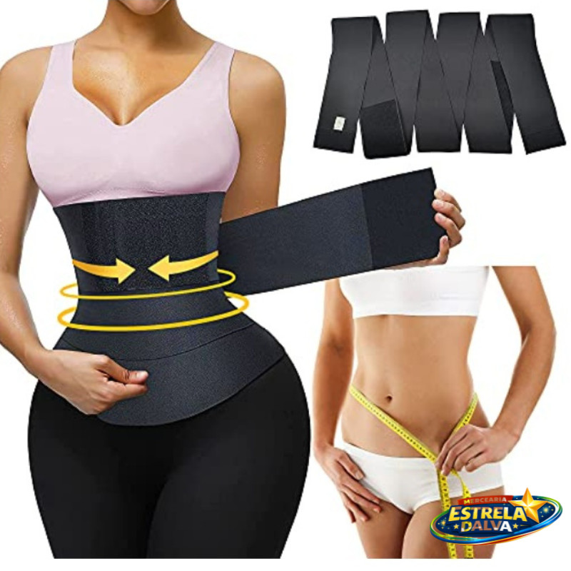 Cinta Modeladora Pós Parto 5m Redutora de Medidas Faixa Abdominal Alta Compressão Ajustável Reduz Barriga Feminina Power em Oferta na Shopee
