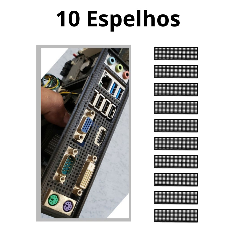 Espelhos Placa Mae Universal Back Plate Preta Branca 10 Unidades