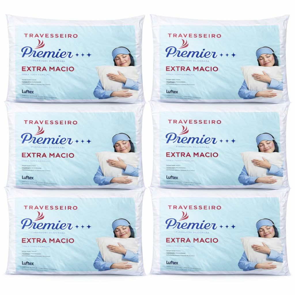 Kit 6 Travesseiros Premier 150 Fios Pluma de Ganso 50 x 70 em Oferta na Shopee