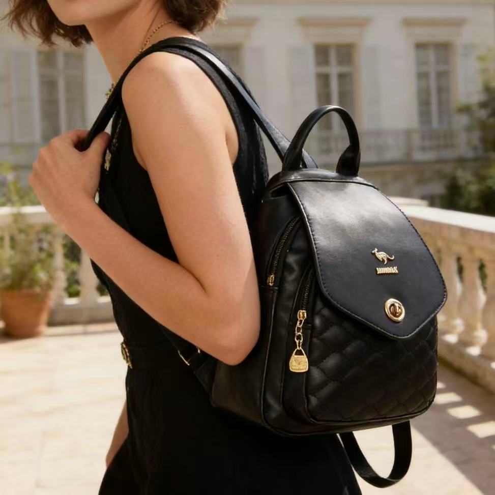 Mochila Feminina Simples E Elegante Com Estampa De Losangos De Alta Qualidade E Estilo Casual PU M4001 LING