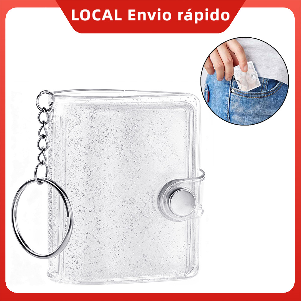 Mini Porta-Retratos para Chaveiro, Branco, 4.8x6.2 cm, para Colecionar Cartões, Bilhetes e Fotos