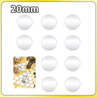 Kit 10 Folha de espelho redondo acrílico espelho autoadesivo para montagem na parede espelho decorativo para parede 20mm