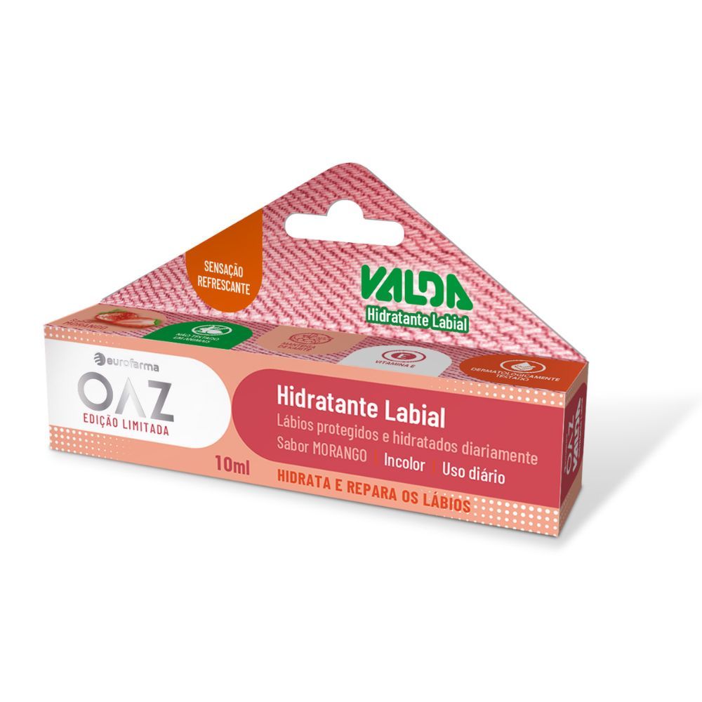 Hidratante Labial Valda OAZ Sabor Morango 10ml
