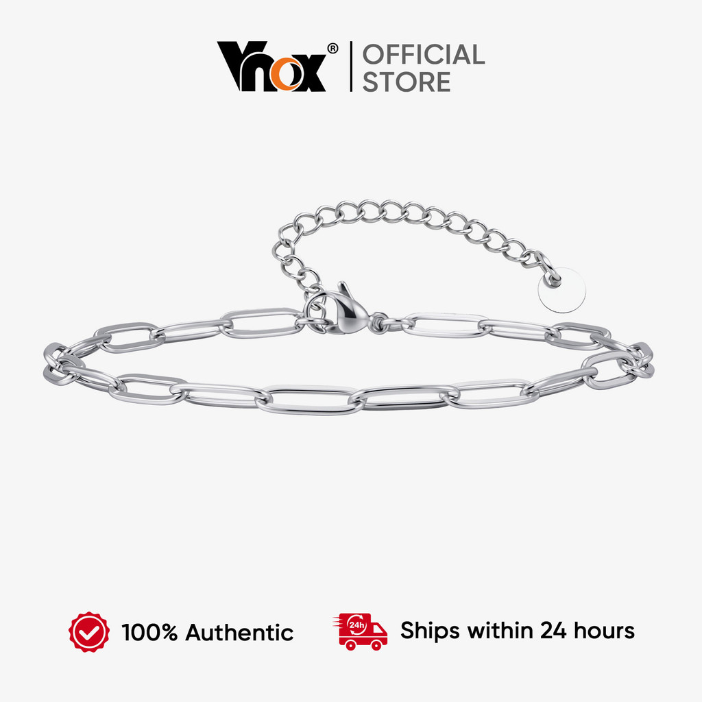 Tornozeleira Masculina De Aço Inoxidável Minimalista Vnox Com Elo De Corrente , Joias Impermeáveis Para Pés Uso Diário em Oferta na Shopee