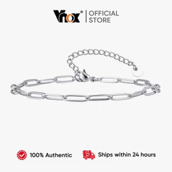 Tornozeleira Masculina De Aço Inoxidável Minimalista Vnox Com Elo De Corrente , Joias Impermeáveis Para Pés Uso Diário