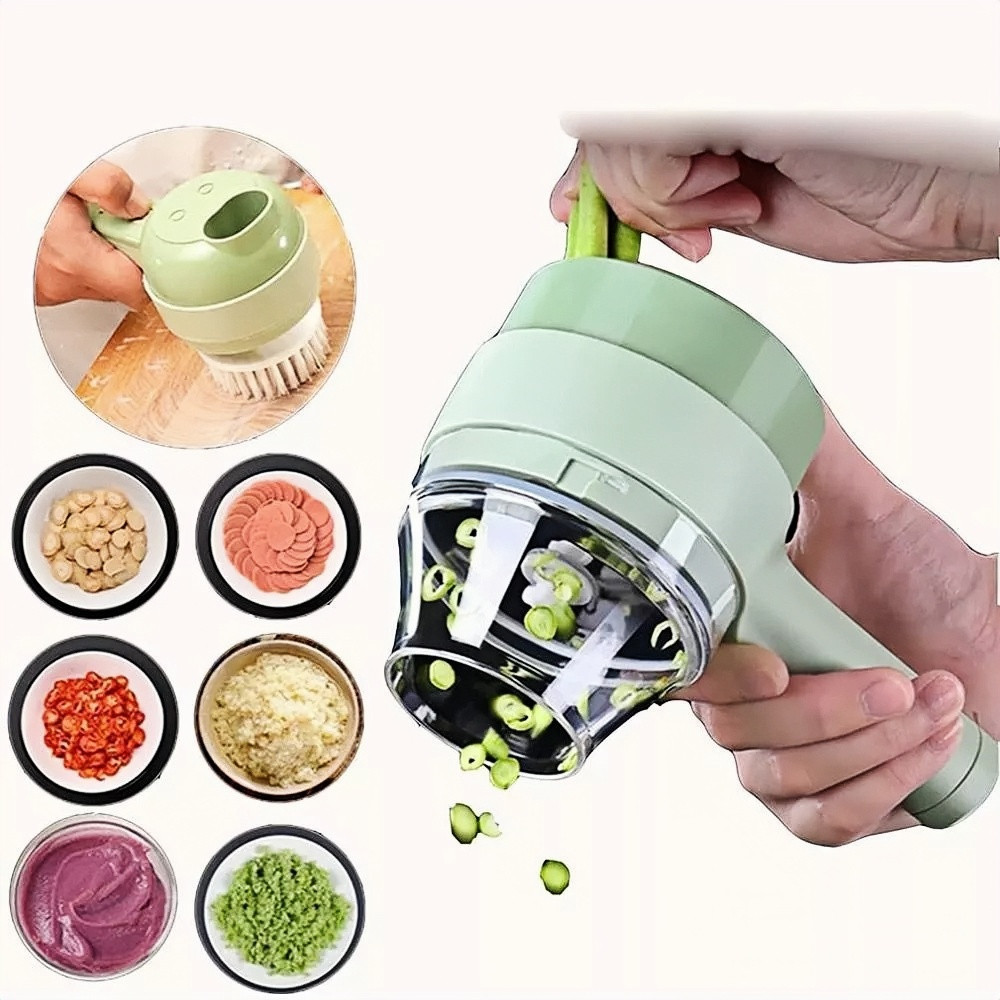 Mini Processador Elétrico 3 em 1 Sem Fio com USB para Alho e Legumes