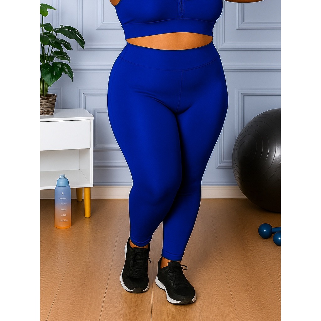 Calça Legging Suplex Plus Size Feminina Zero Transparência Fitness