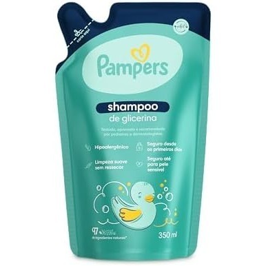 Pampers Refil Shampoo Glicerina 350ml – Cuidado Suave e Sustentável