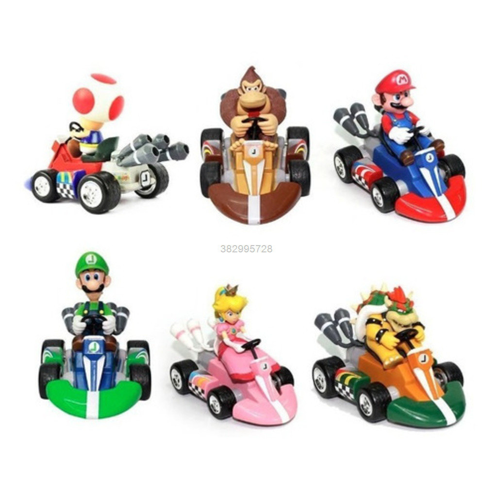 Carrinho brinquedos mariokart Miniatura Mario Com Fricção E Pvc Promoção