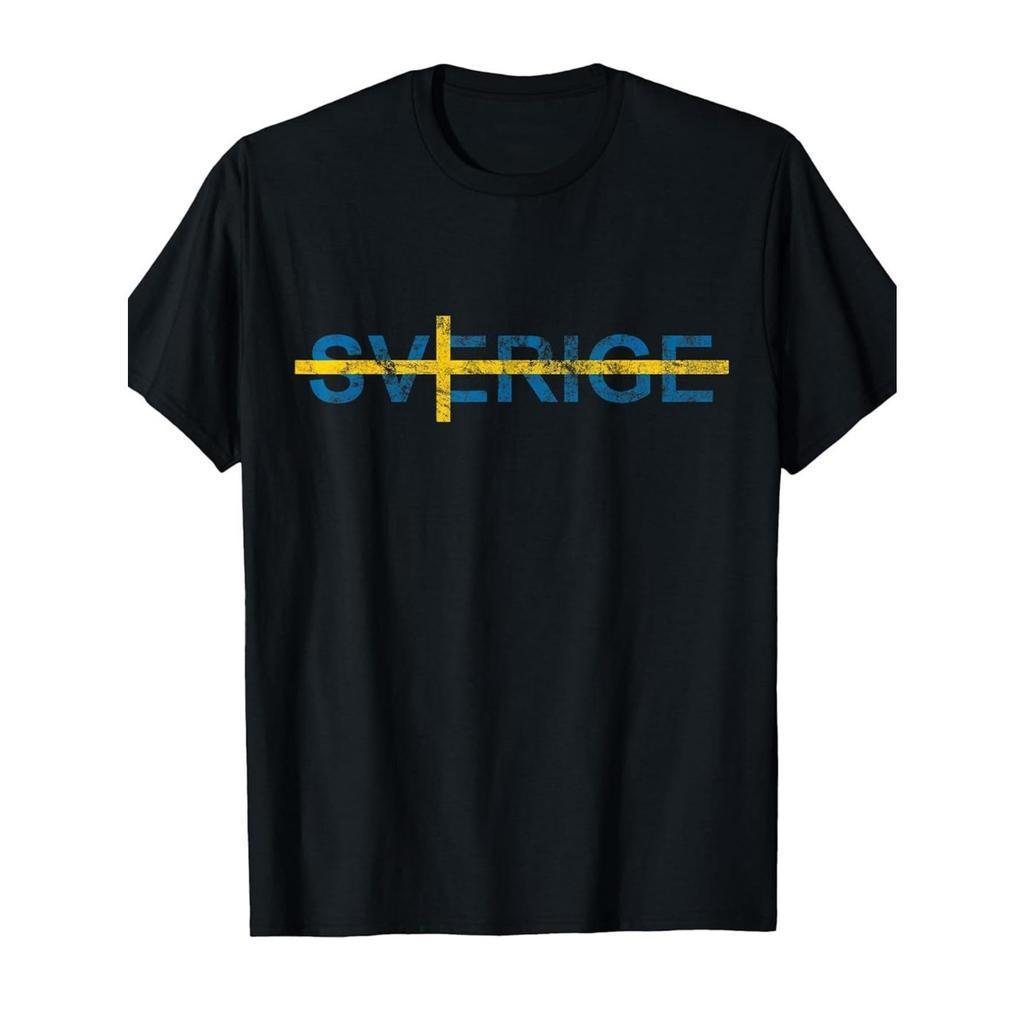Camiseta com bandeira da Suécia para homem - 100% roupa de orgulho sueco com cores e emblemas nacionais suecos