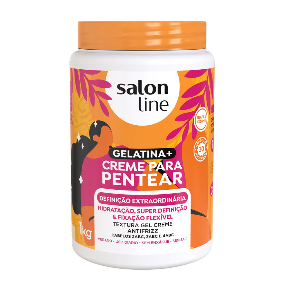 Creme de Pentear Salon Line Gelatina+ Definição Extraordinária 1kg em Oferta na Shopee