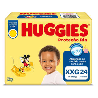 Fralda Huggies Proteção Dia Tamanho XXG 24 Unidades Descartáveis em Oferta na Shopee