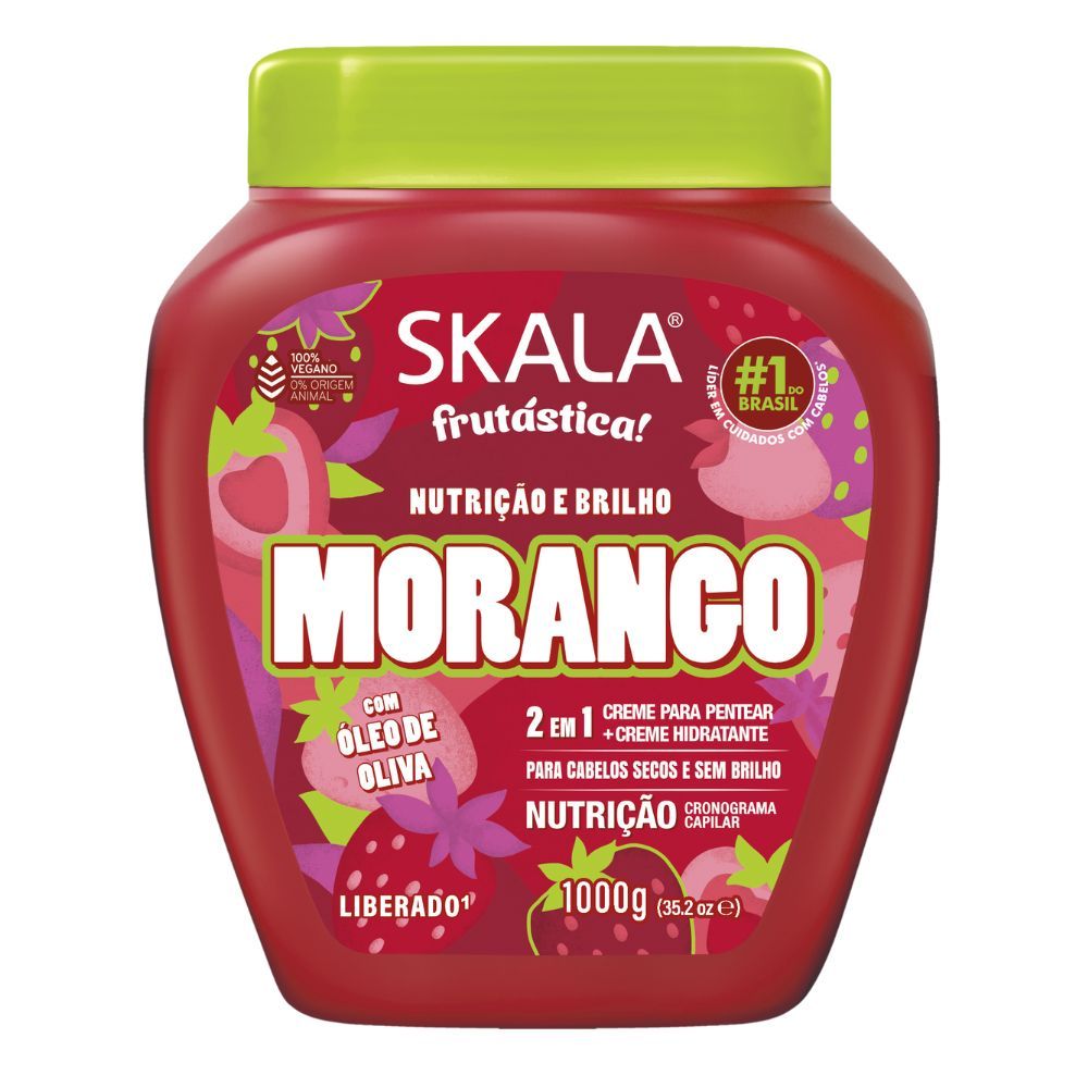 Creme Skala Frutástica 2 em 1 Nutrição e Brilho Morango 1kg