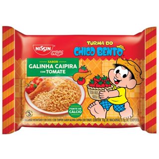 Macarrão Instantâneo Nissin Turma do Chico Bento Sabor Galinha Caipira com Tomate 85g em Oferta na Shopee
