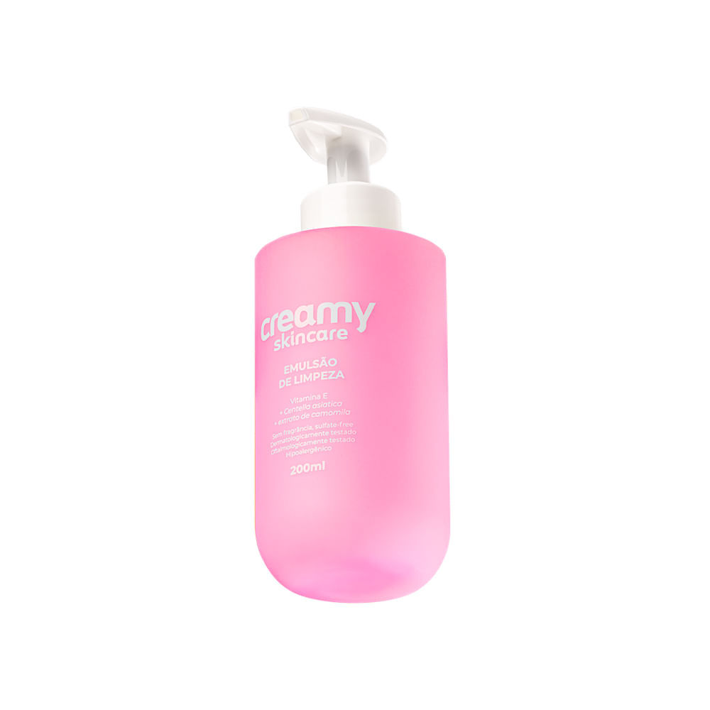 Emulsão de Limpeza Creamy Vitamina E + Centella Asiática + Extrato de Camomila 200ml em Oferta na Shopee