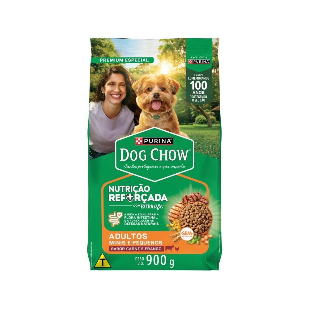 Ração para Cães Dog Chow Premium Adultos Minis e Pequenos Sabor Carne e Frango 900g em Oferta na Shopee