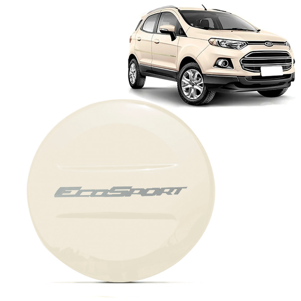 CAPA DE ESTEPE RIGIDA COM CADEADO PARA FORD ECOSPORT 2011/2020 ARO 15/16/17 COR BRANCO VANILLA