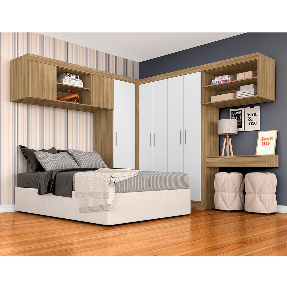 Guarda Roupa Casal Modulado Elsa Boreal/branco - Móveis Arapongas em Oferta na Shopee