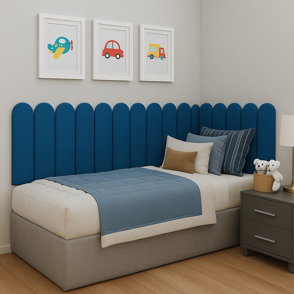 Kit de 5 ate 10  Cabeceiras Nuvem 45x20cm Estofada Modulada Decoração Para Quarto Cama de Solteiro