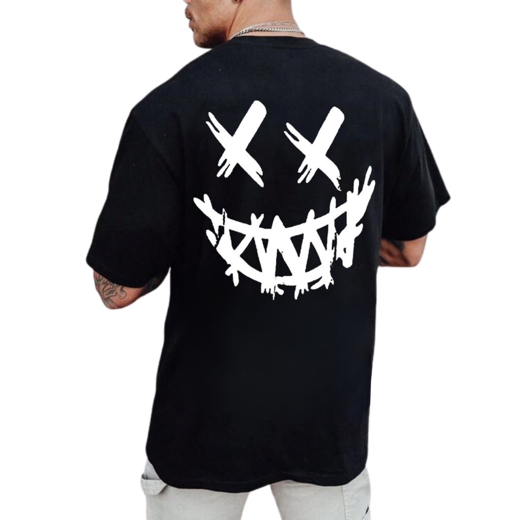 Camiseta Oversized Smile Streetwear Masculino Camisa 100% Algodão . casual, academia. casual, academia.