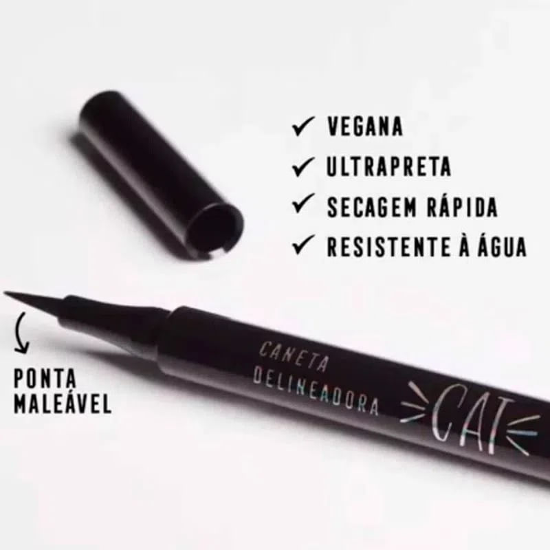 Caneta Delineadora Dailus Cat - Ultra Preta em Oferta na Shopee