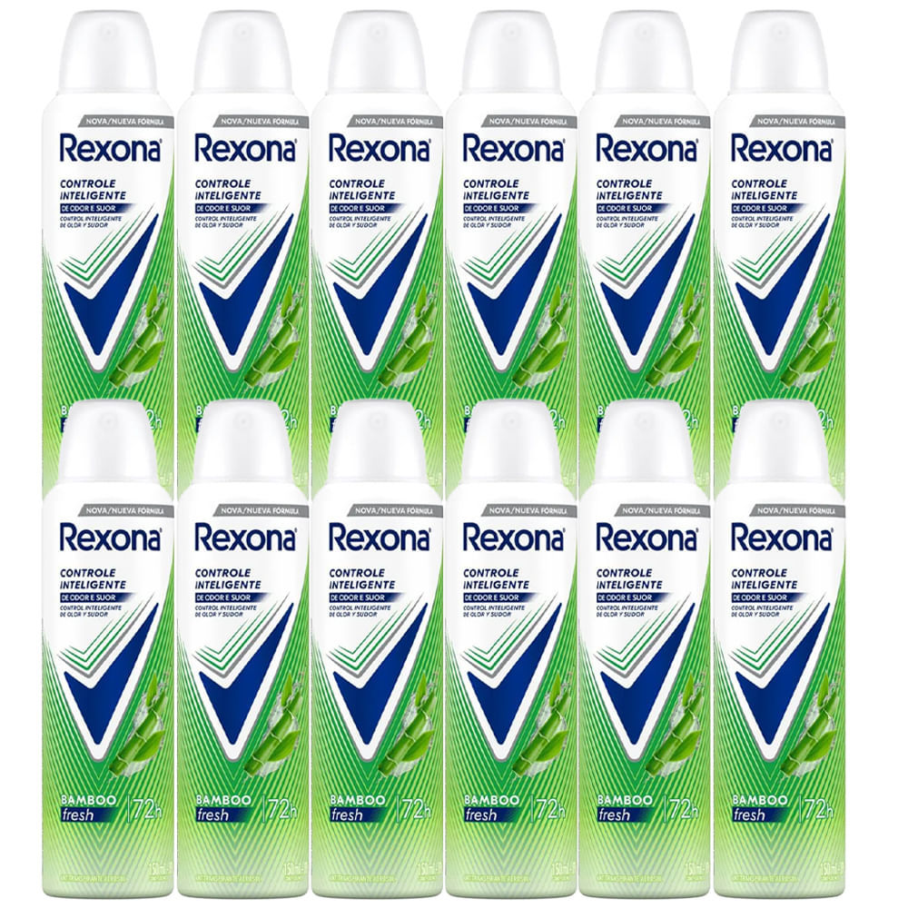 Kit Desodorante Aerosol Rexona Bamboo 150ml - 12 Unidades em Oferta na Shopee