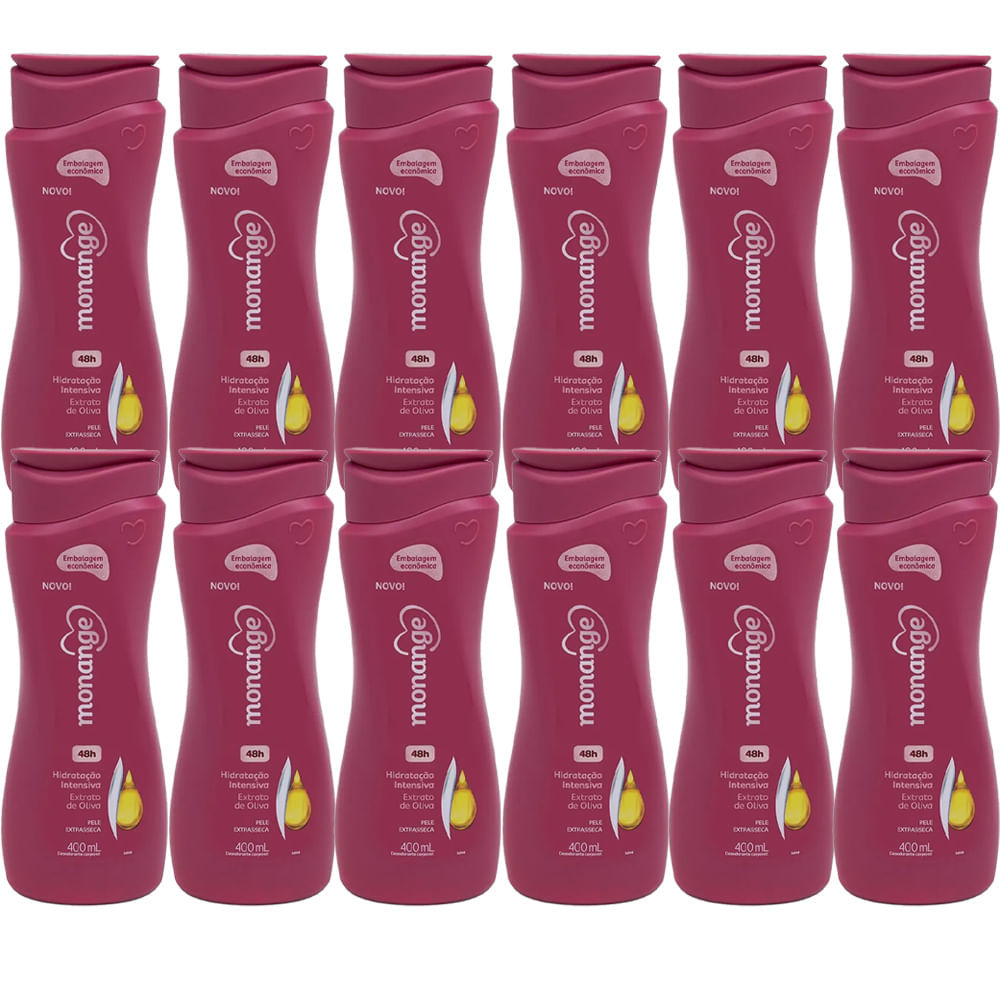 Kit Creme Hidratante Corporal Monange Extrato De Oliva 400ml - 12 Unidades em Oferta na Shopee
